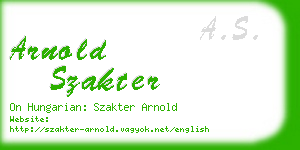 arnold szakter business card